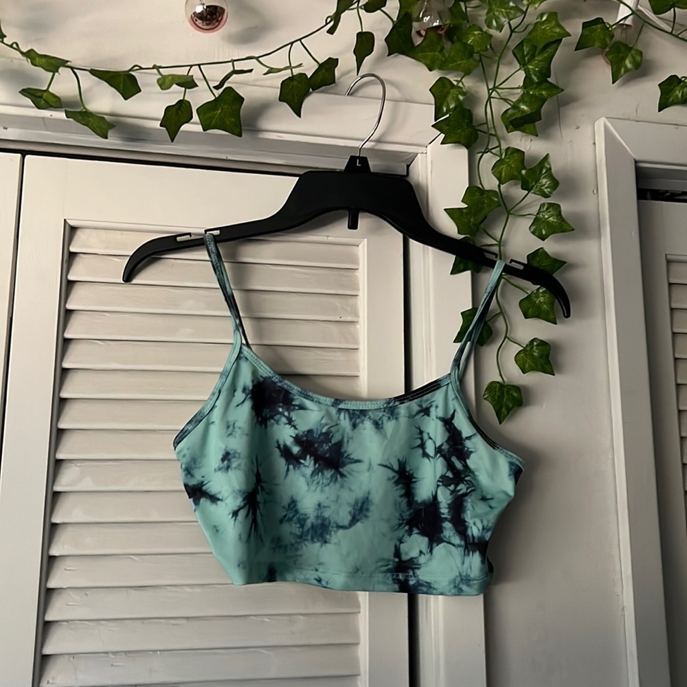 Tye-Dye Blue Shein Crop Top